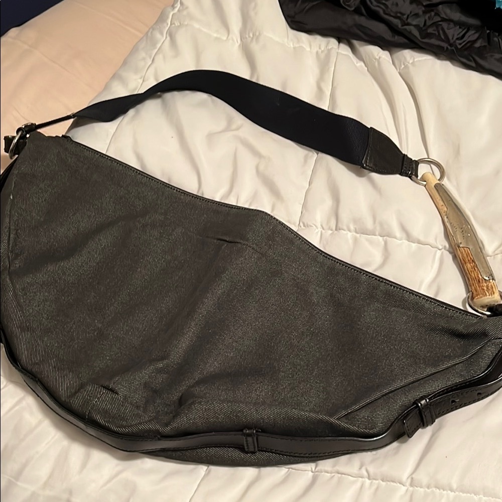 Yves Saint Laurent Rive Gauche Mombasa Denim Shoulder Bag